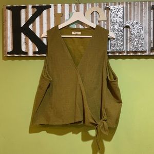 Madewell Olive Green 3xl v-neck wrap tank top.